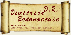 Dimitrije Radonoćević vizit kartica